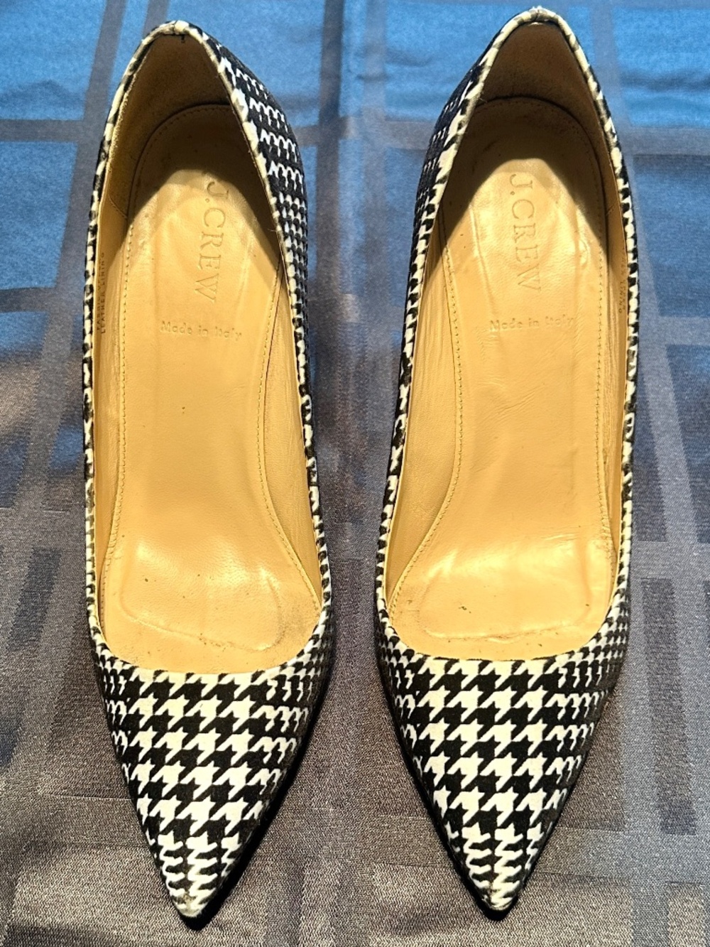 J.Crew Velour Houndstooth Heels (sz 8.5)